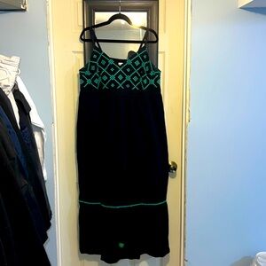 AVA & VIV long black & teal summer dress